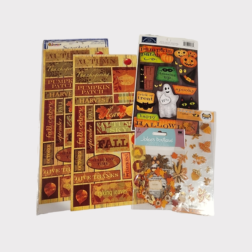 Lot‎ of fall scrapbook stickers